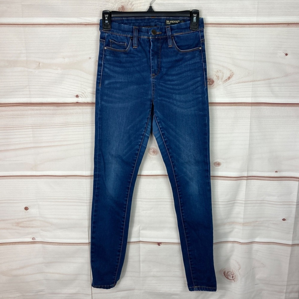 BLANKNYC Jeans Womens 25"‎ Dark Wash Skinny Mid Rise Denim Stretch Pockets